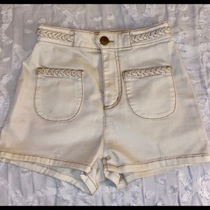 Cream Colored High Waisted Shorts